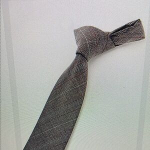 Elegant Charcoal Plaid Men's Tie